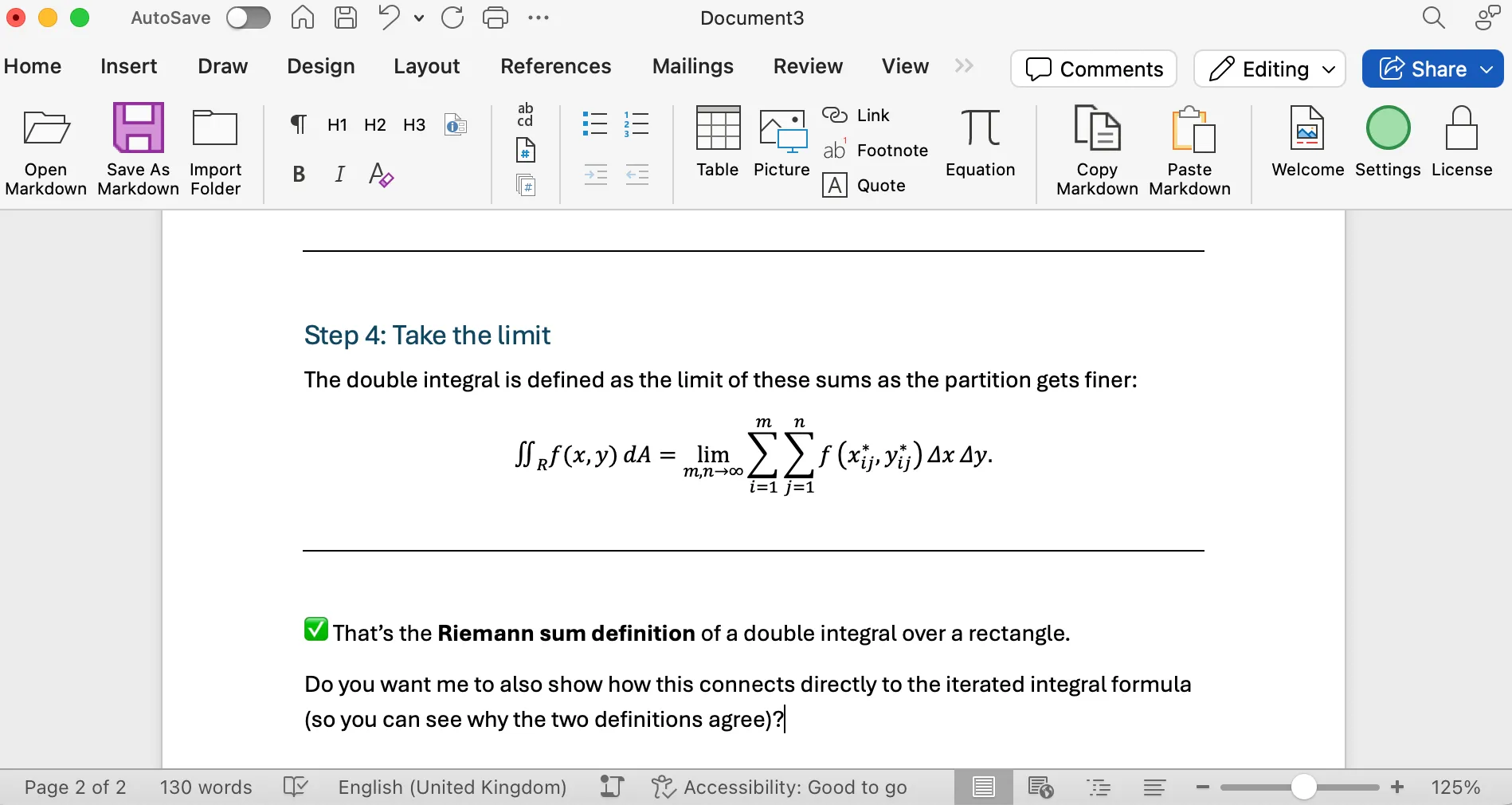 Pasted fragment in the MS Word document