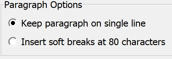 Paragraph options