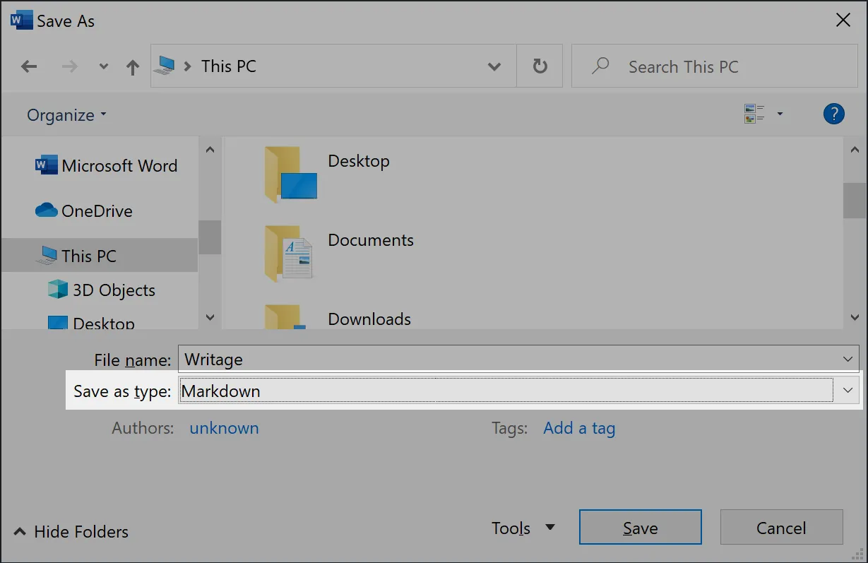 DOCX to Markdown conversion